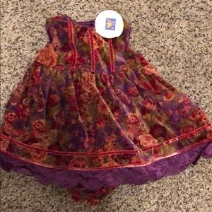 Velvet Dress size 0-6 month